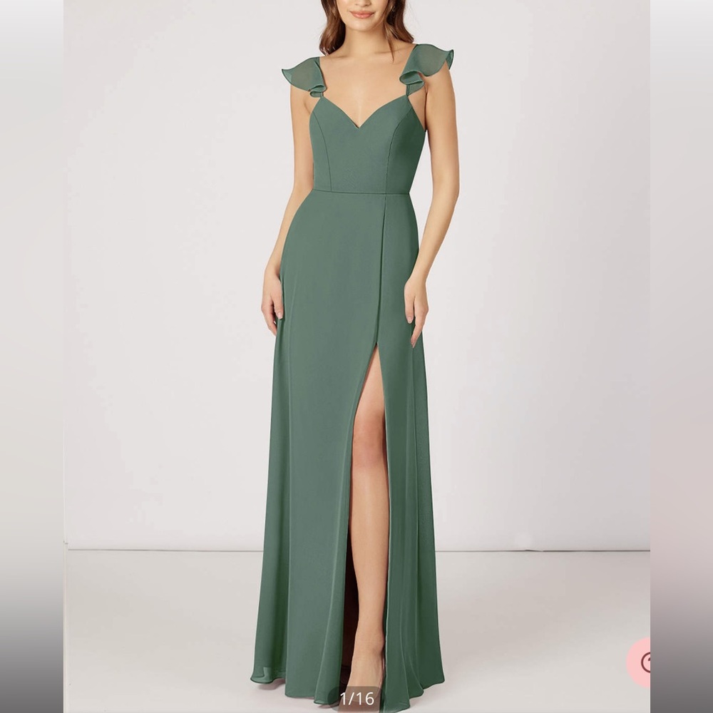 Azazie “Everett” Bridesmaid Dress - Eucalyptus - Size 6